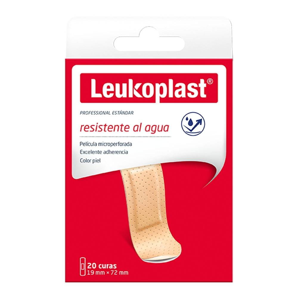 Curas Leukoplast resistentes al agua color piel 20 pzas