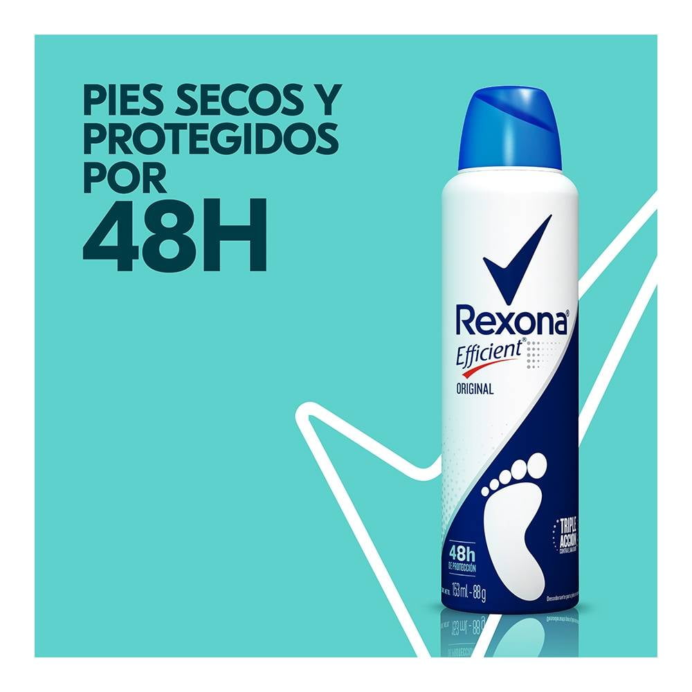 Farmacias del Ahorro, Rexona efficient spray desodorante para pies 153 ml