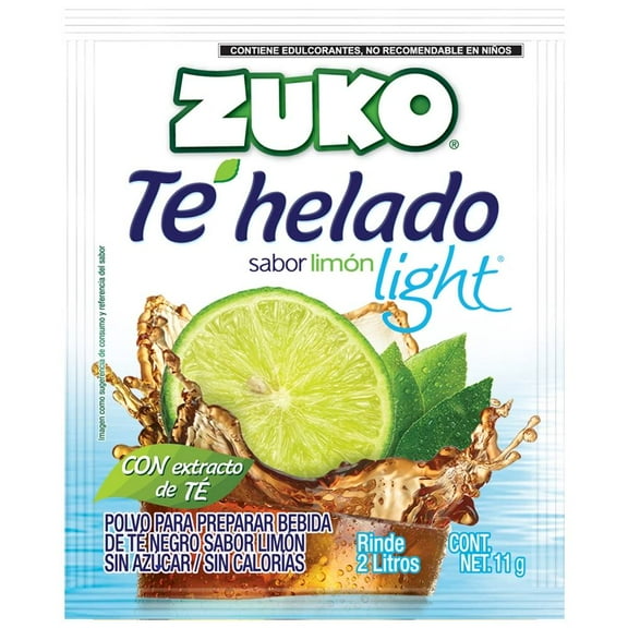 Polvo para preparar bebida Zuko té negro sabor limón light 11 g