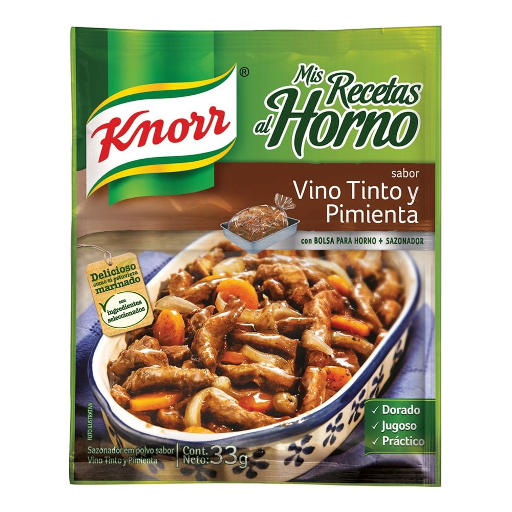 Sazonador Knorr Mis Recetas al Horno sabor vino tinto y pimienta 33 g |  Walmart