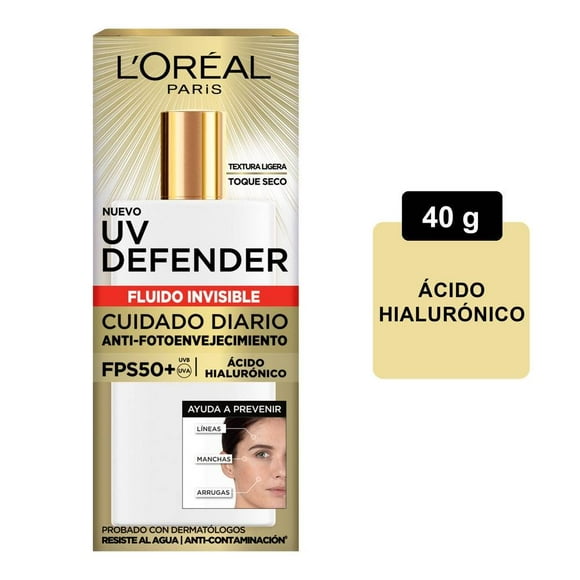 Protector solar L'Oréal FPS 50+ UV defender anti-fotoenvejecimiento 40 g