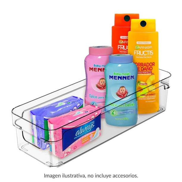 Caja Organizadora Multiusos D´Novo Transparente Con Tapa De Colores Asa Y  Grapas Sujetadoras - Veana Online