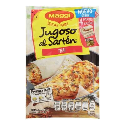 Hojas sazonadoras Maggi Jugoso al Sartén thai 1 sobre con 4