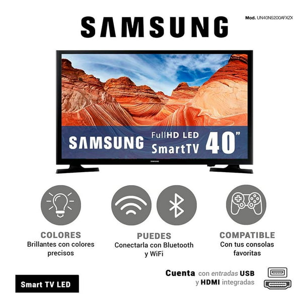 Pantalla Samsung Full Hd Led Smart Tv 40 Pulgadas Un40n5200af