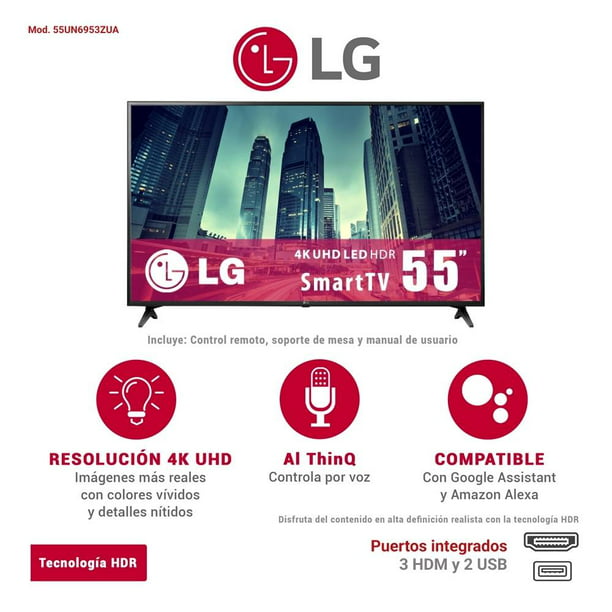 Pantalla Led LG 55 pulgadas ultra HD 4K Smart TV 55ur7800psb
