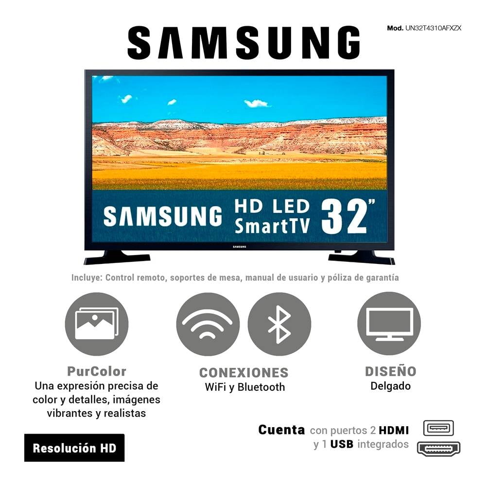 TV Samsung 32 Pulgadas HD Smart TV LED UN32T4310AFXZX