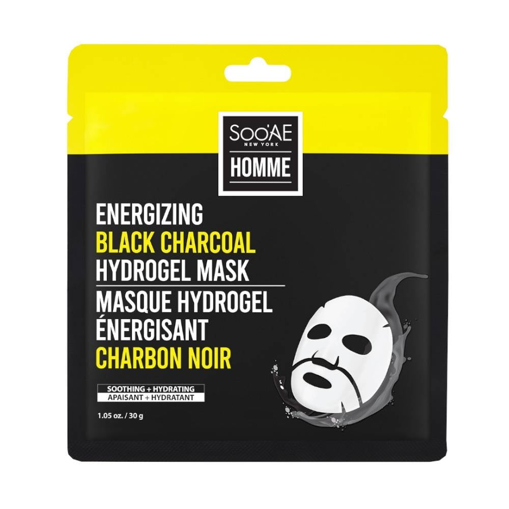 Mascarilla facial Soo'AE hidrogel de carbón negro para caballero 30 g