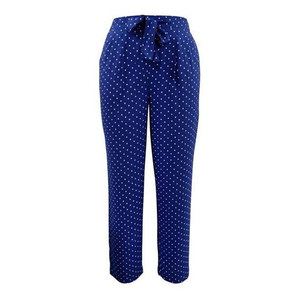 Pantalón Talla con Puntos y Amarre en Cintura Azul | Walmart
