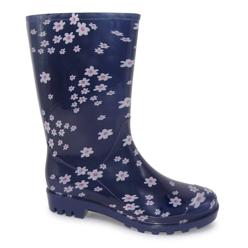 Botas para Lluvia George Talla 22 Estampado Margaritas Azul Walmart