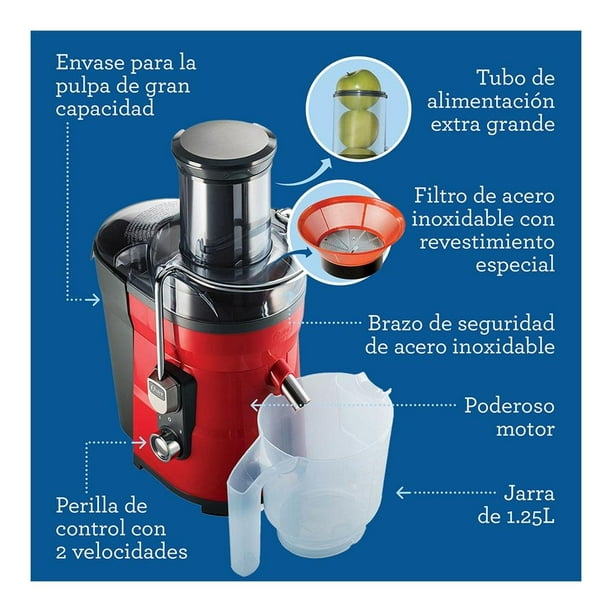 Extractor de jugos. Jarra de plastico - Sin BPA