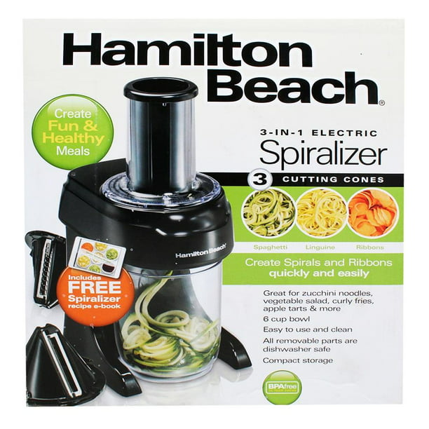 Procesador Spiralizer Hamilton Beach Negro 3 en 1