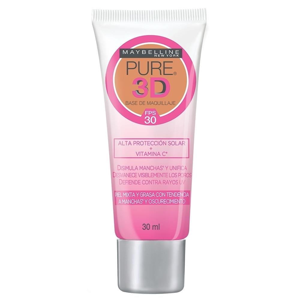 Base De Maquillaje Pure 3D 220 Claro Natural Maybelline