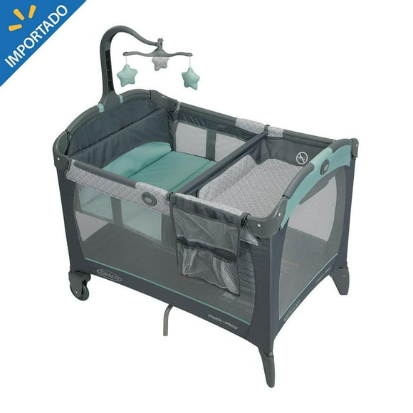 cuna corral graco pack n play with change gris
