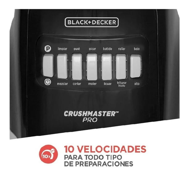 Licuadora Black & Decker Bl1000bg 10 Vel Pica Hielo Vidrio Color Negro