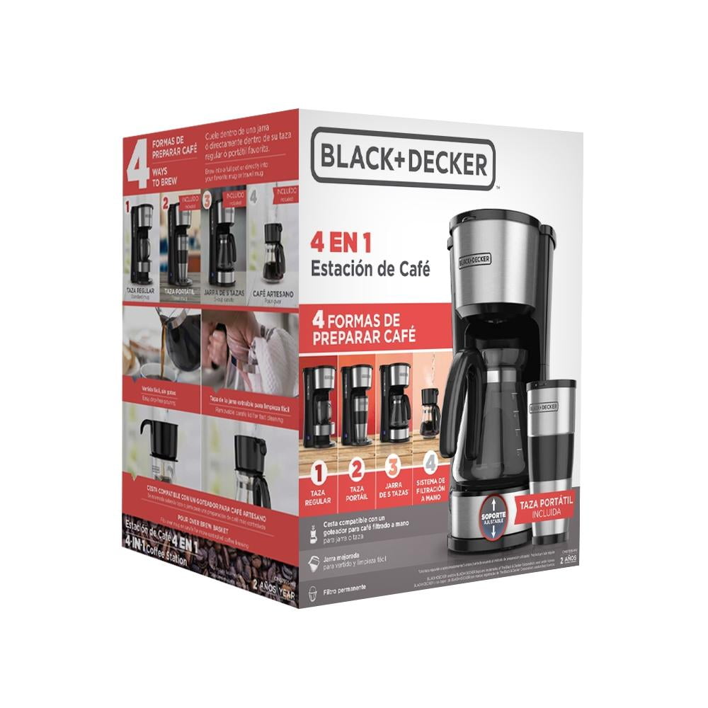 Cafetera Black & Decker 4 en 1 Filtro Permanente, Jarra de 5 Tazas