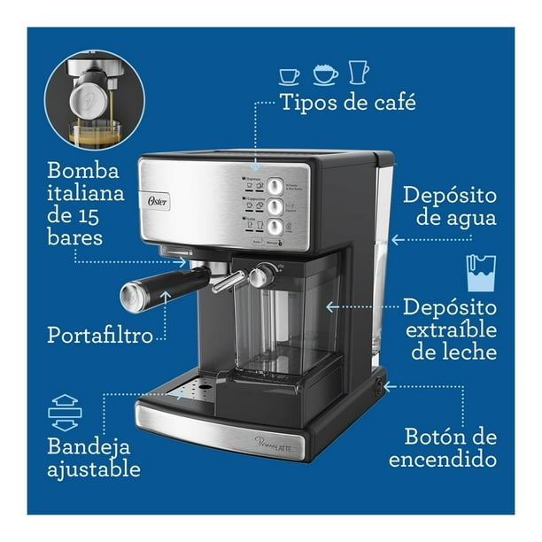 Cafetera Oster Espresso Gris BVSTEM6603SS