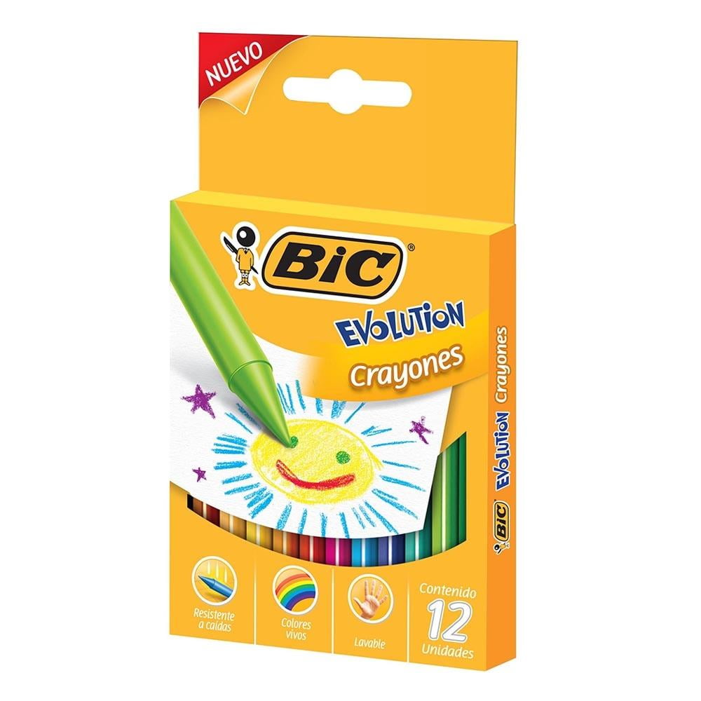 Paquet de 12 crayons couleurs BIC Evolution stripes - Talos