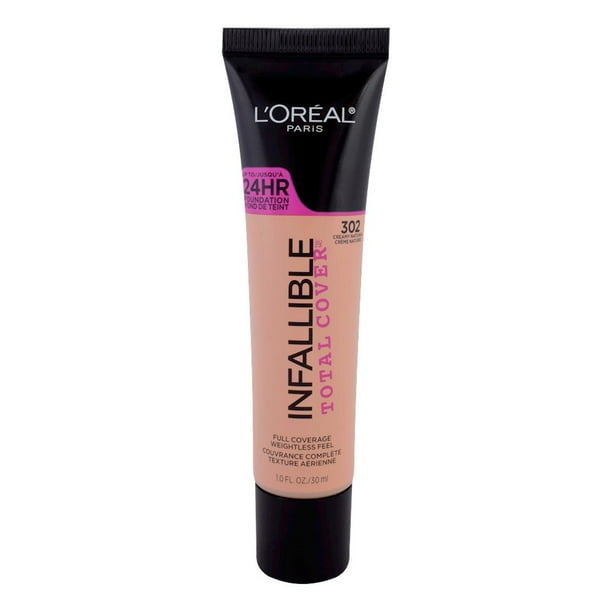 Base de maquillaje L'Oréal Infallible total cover 302 creamy natural 30 ml