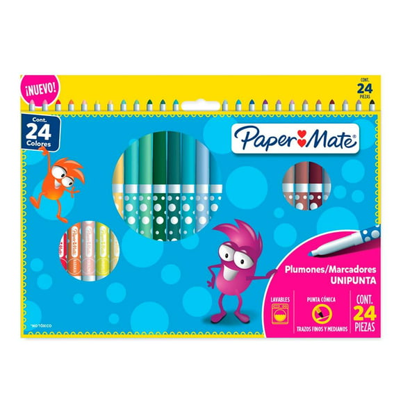plumones unipunta paper mate 24 piezas