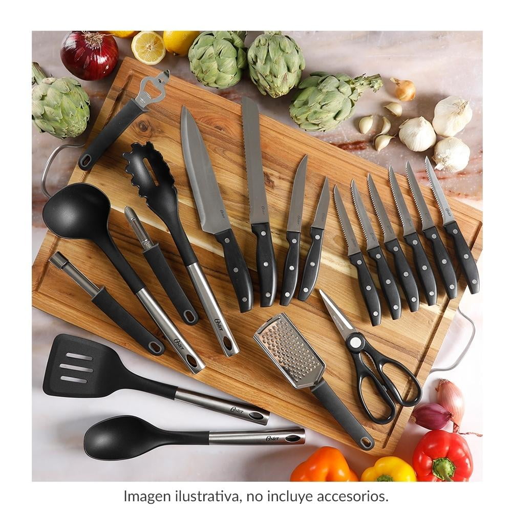 Utensilios De Cocina Silicona Juego De Cuchillo Teker 19 Set negro