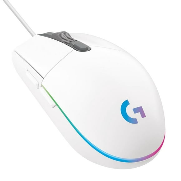 mouse logitech g203 lightsync blanco