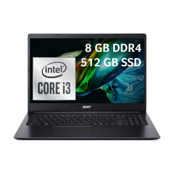laptop acer aspire 3 intel core i3 gen 10a 8gb ram 512gb ssd negro
