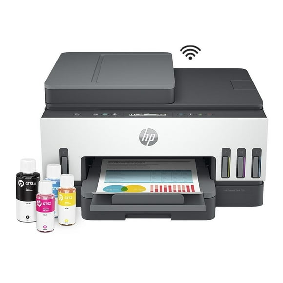 impresora multifuncional hp smart tank 750 de tinta continua impresión a color wifi smart app dúplex adf
