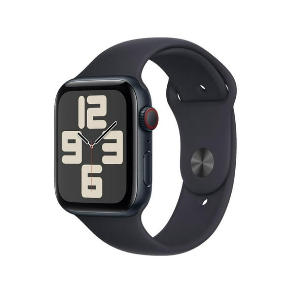 smartwatch apple se gps  cellular caja de aluminio negro 44mm correa deportiva color negro talla sm