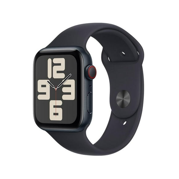 smartwatch apple se gps  cellular caja de aluminio negro 44mm correa deportiva negro talla ml