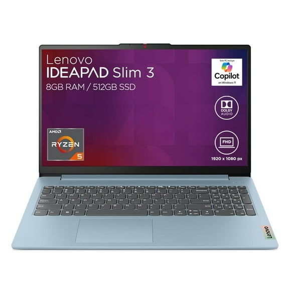 Laptop Lenovo IdeaPad IP Slim3 15AMN8 R5 8 GB RAM 512 GB SSD Azul