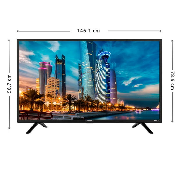 Cuánto mide un TV de 65 pulgadas?