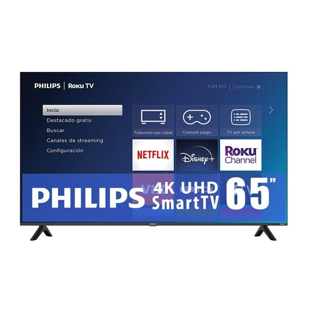TV Philips 65 Pulgadas Roku 4K Ultra HD LED 65PUL6653/F8