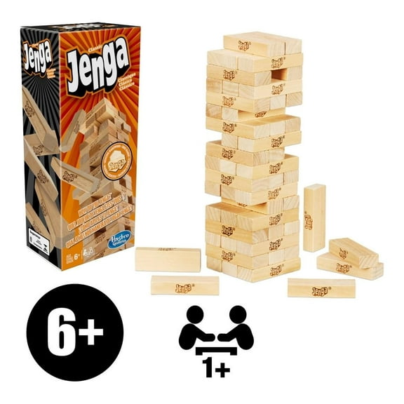 Juegos Hasbro Jenga El juego original de bloques de madera para niños y niñas a partir de 6 años