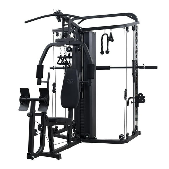 gimnasio multifuncional con máquina smith athletic works wmmg4920
