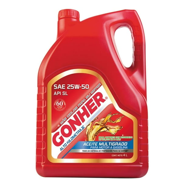 Aceite Gonher Alto Kilometraje 25w 50 De 4 Litros Walmart En Línea 7462