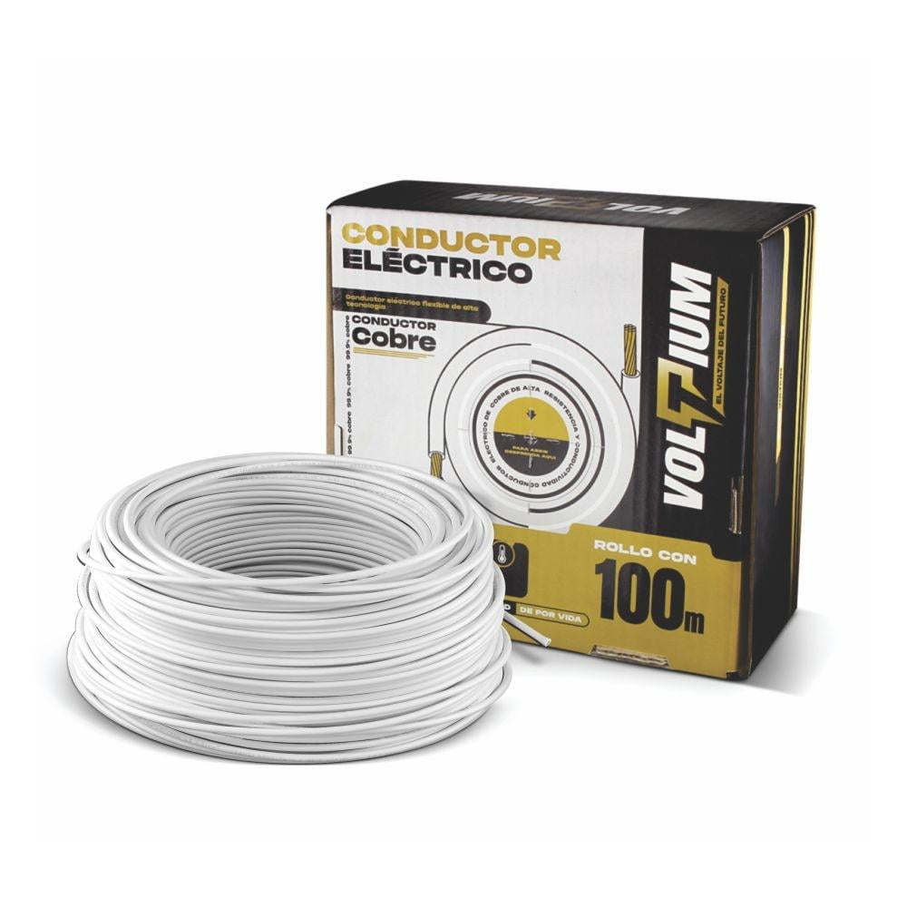 Cable Eléctrico Voltium Thw-ls / Thhw-ls, Calibre 14 Blanco 100% Cobre 100m