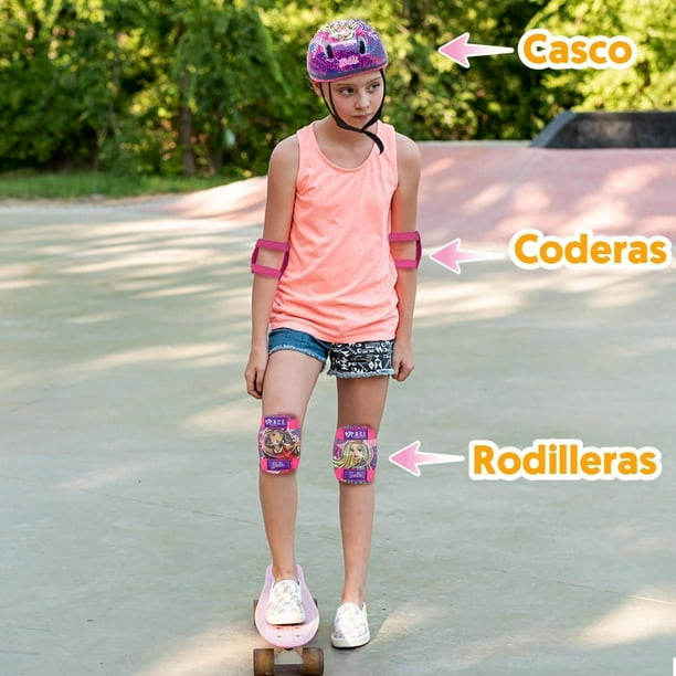 Casco infantil para patines, patineta, scooter y bicicleta, color rosa  modelo Junior Sweet Rocket Junior