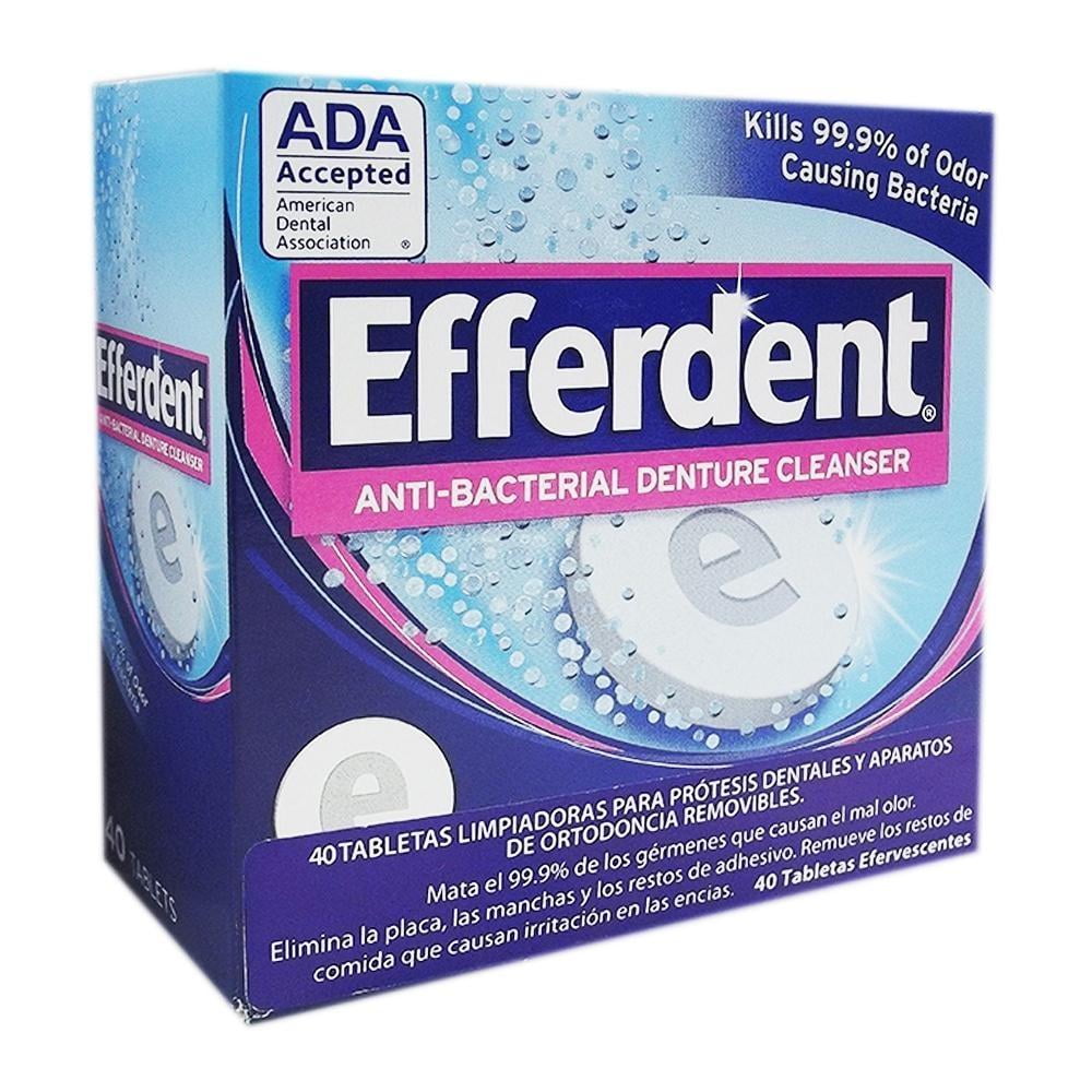 cuadrado Bañera Motear Tabletas limpiadoras para ortodoncia Efferdent antibacteriales 40 pzas |  Walmart