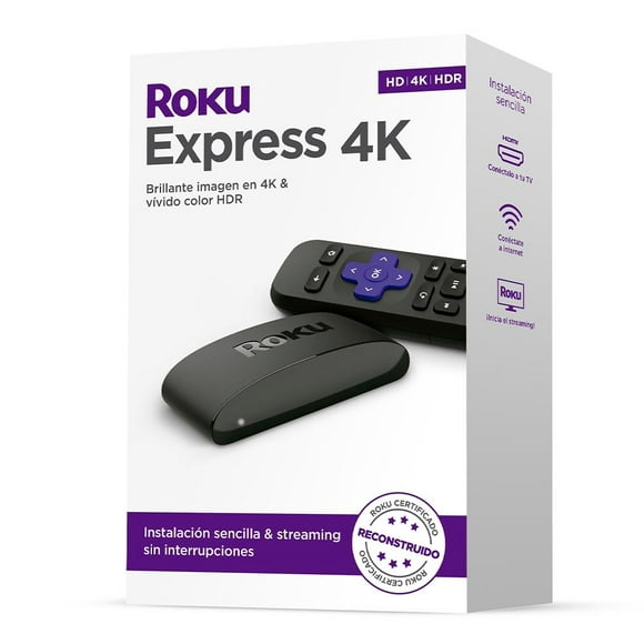 reproductor de streaming roku express stick 4k reacondicionado rok3940xb