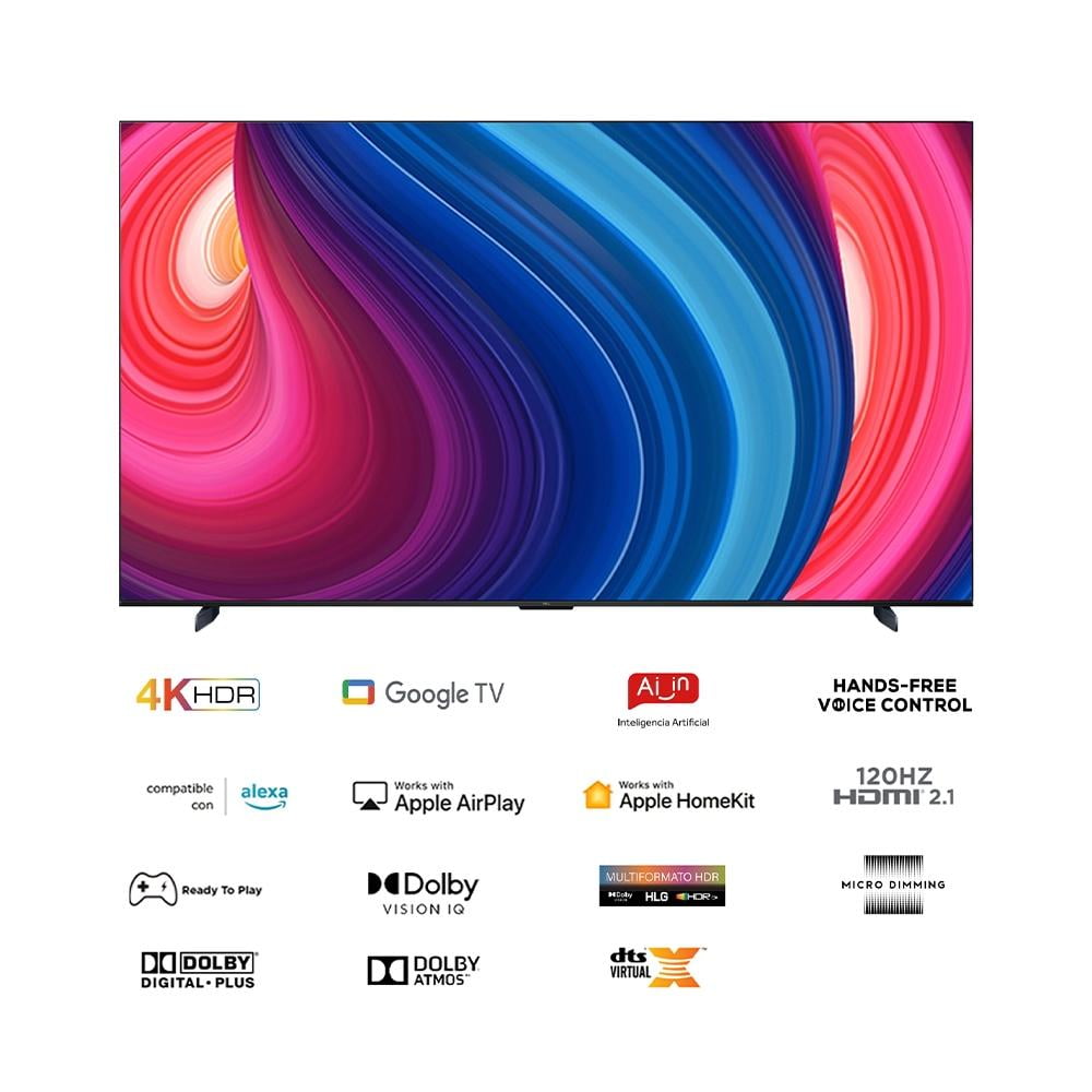 Pantalla TCL QLed Smart TV de 98 pulgadas 98Q770G con Google TV