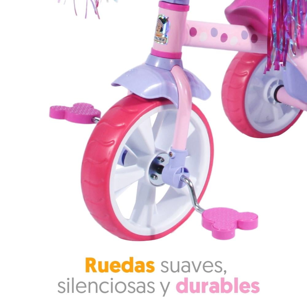 Triciclo Para Niña Minnie Mouse Con Barra Empuje - Rosa - Apache