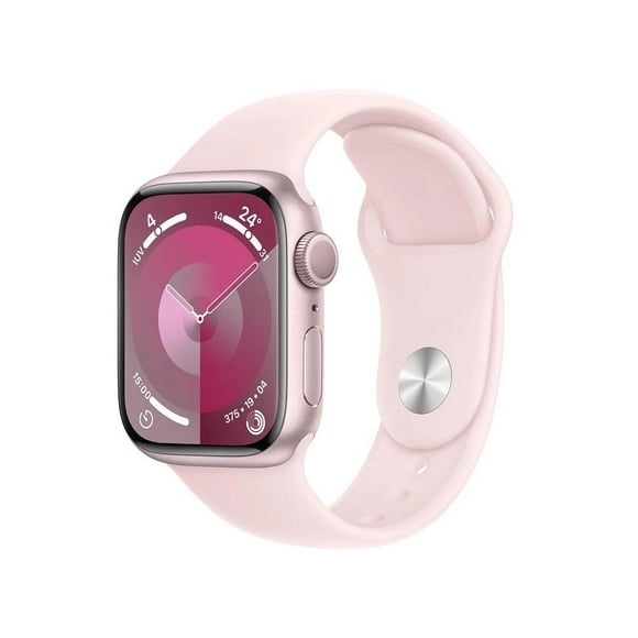 smartwatch apple watch series 9 gps 41mm caja aluminio rosa y correa deportiva rosa