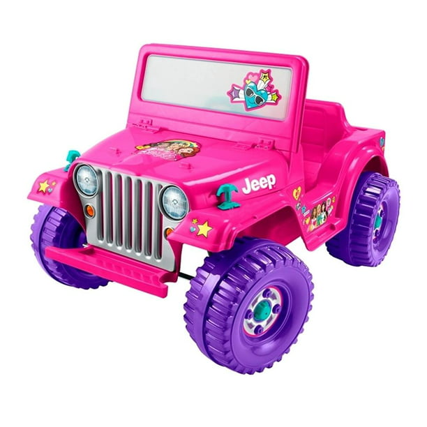  Montable eléctrico Power Wheels Barbie Jeep Wrangler voltios rosa