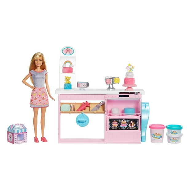 Set de juego Barbie Mattel Cocina y Crea Chef Pasteles | Walmart en línea