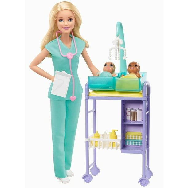 Muñeca Barbie Pediatra Rubia con 2 Walmart