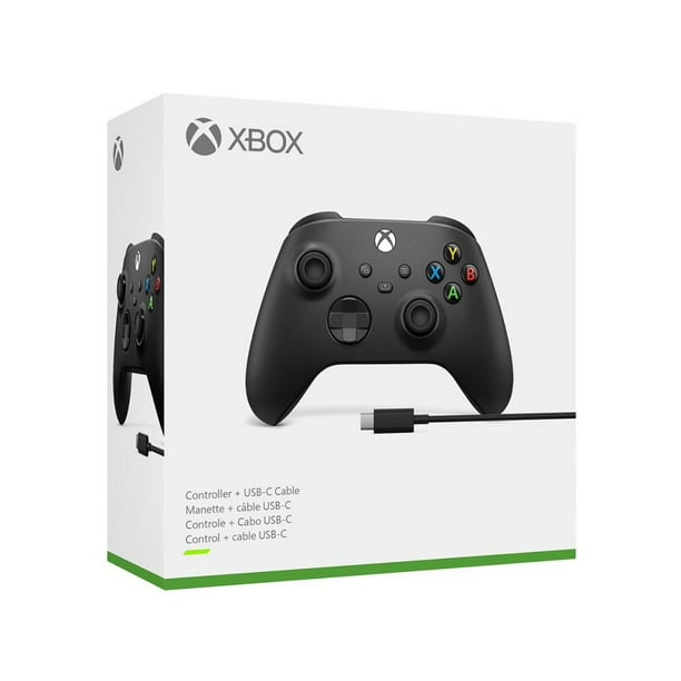 Control Inalámbrico Xbox One Series Microsoft X/S PC Negro más Cable USB Tipo C