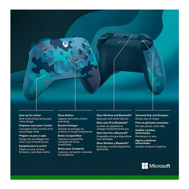 Controlador inalámbrico Microsoft Xbox Bluetooth para serie X/S - todos los  colores