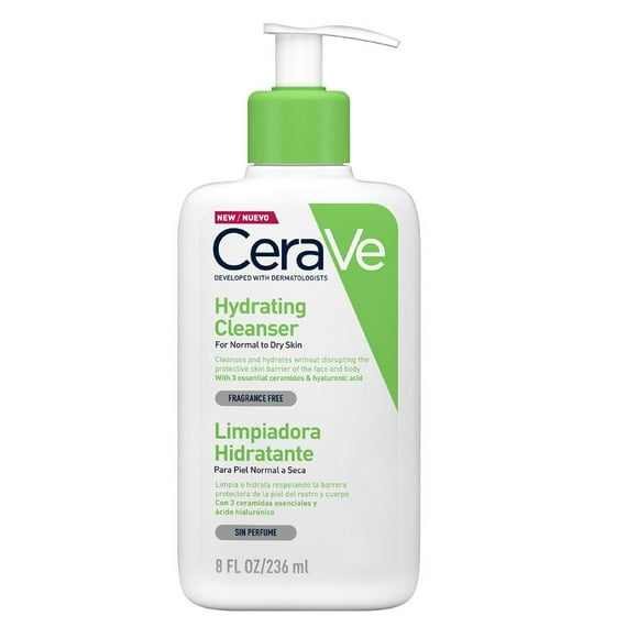 limpiadora cerave hydrating cleanser hidratante en gel piel normal a seca 236 ml