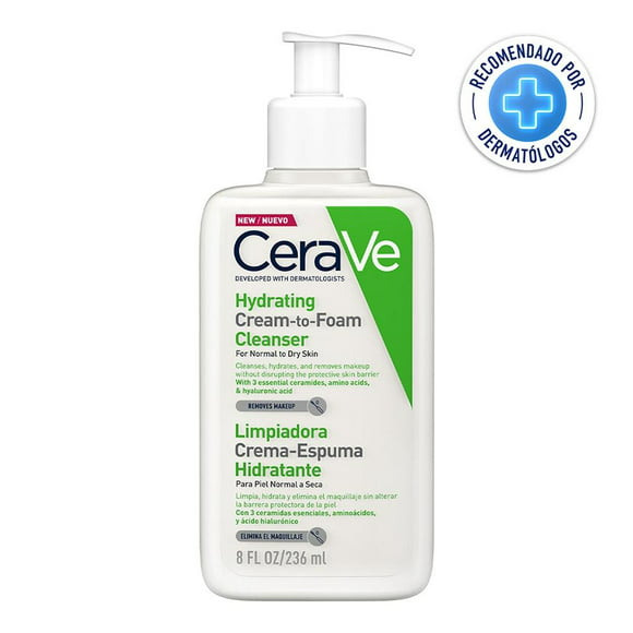 crema espuma cerave hydrating cleanser hidratante piel normal a seca 236 ml