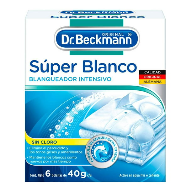 Blanqueador ropa Dr. Beckmann súper blanco de 40 g c/u | Walmart